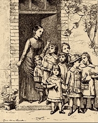 Выход из класса. Художник Мари Адриен Лавьейль. 1886 / Exiting from Class by Marie Adrien Lavieille, 1886.